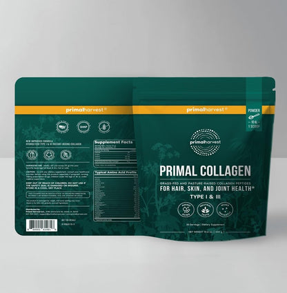 Primal Harvest Collagen Powder Type I & III – 2-Pack, Unflavored - Calm Era