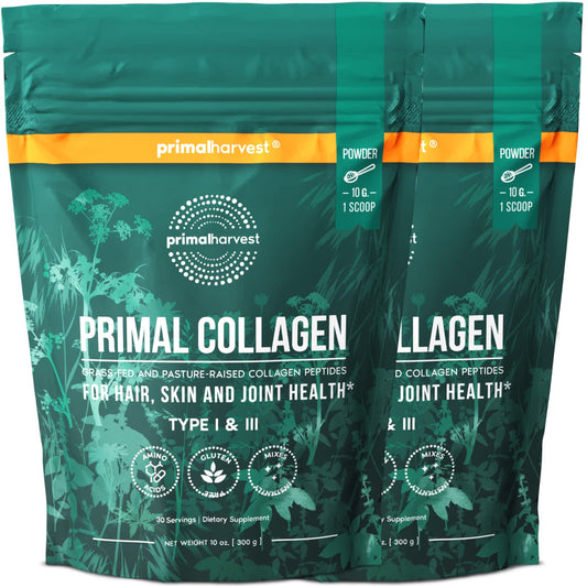Primal Harvest Collagen Powder Type I & III – 2-Pack, Unflavored - Calm Era