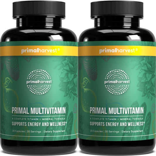 Primal Harvest Primal Multivitamin – 21 nutrientes esenciales, paquete de 2 (30 unidades)