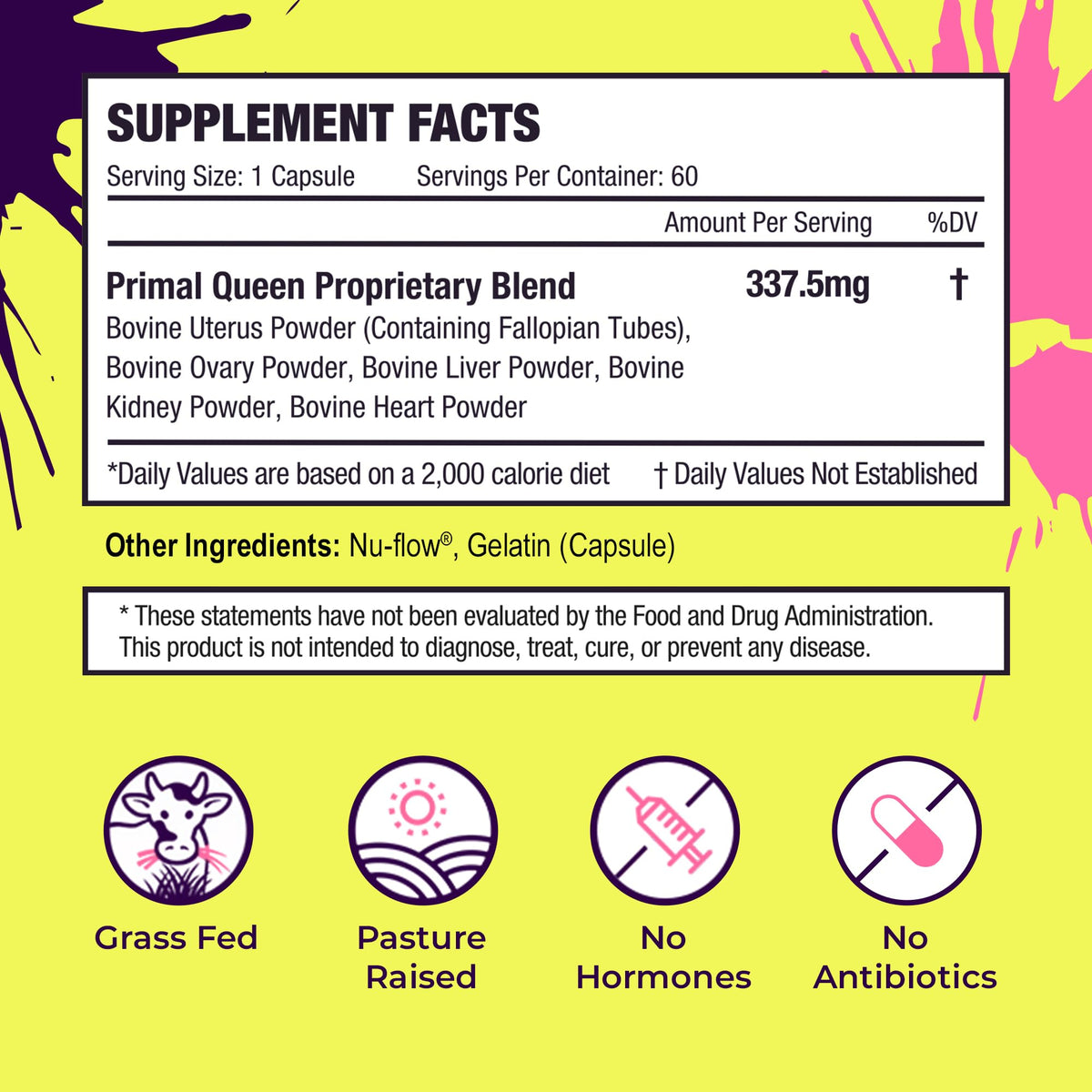 Primal Queen Female Beef Organ Supplement | Grass-Fed Freeze-Dried