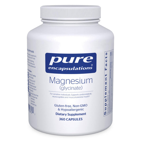 Pure Encapsulations Magnesium Glycinate — Stress, Sleep & Heart Health Support, 360 Capsules - Calm Era