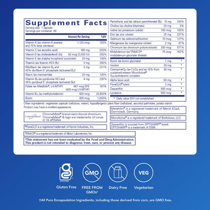 Pure Encapsulations O.N.E. Multivitamin | Once Daily with Lutein, CoQ10 & Metafolin | 60 Capsules
