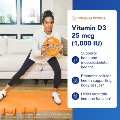 Pure Encapsulations Vitamin D3 25 mcg (1,000 IU) – Supports Bone, Immune, Heart & Colon Health | 250 Capsules - Calm Era