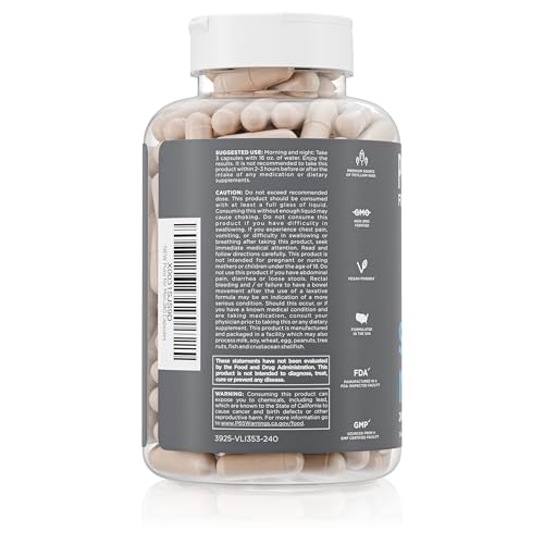 Pure for Men Suplemento de fibra Stay Ready — 240 cápsulas veganas
