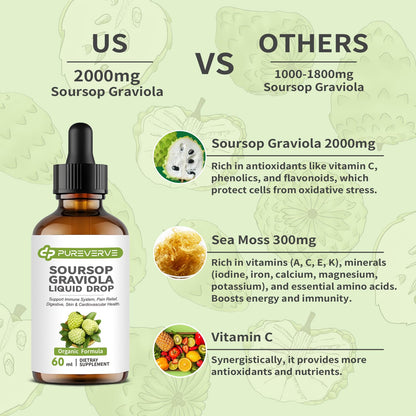 Purever Soursop Graviola Liquid Drops — Liver, Immune & Gut Support, 2fl oz - Calm Era
