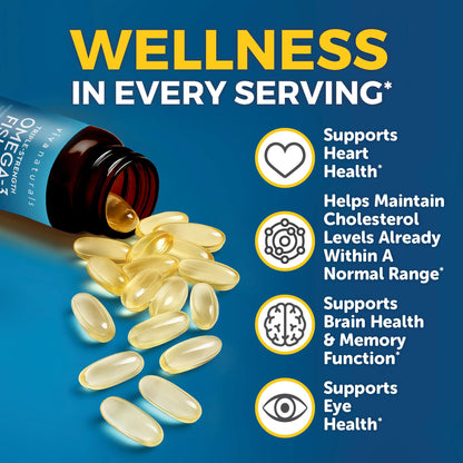 Triple Strength Omega-3 Fish Oil 2500mg | 180 Softgels | IFOS Certified