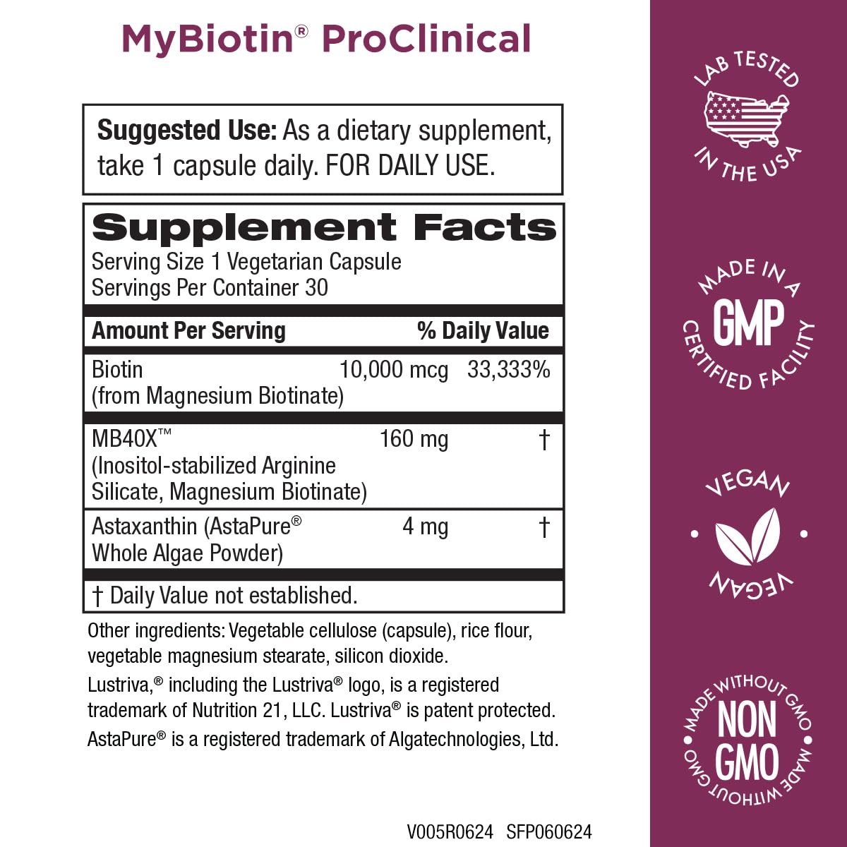 Purity Products MyBiotin ProClinical – 40x Soluble Biotin | 90 Capsules - Calm Era