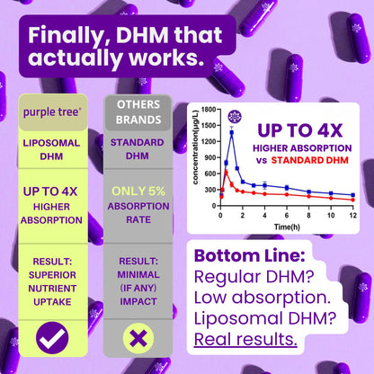 Purple Tree Post-Celebration Wellness Supplement | Liposomal DHM & Glutathione | 90 Pills - Calm Era