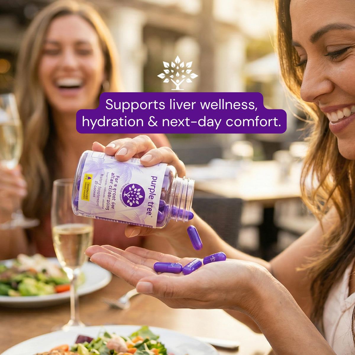 Purple Tree Post-Celebration Wellness Supplement | Liposomal DHM & Glutathione | 90 Pills - Calm Era