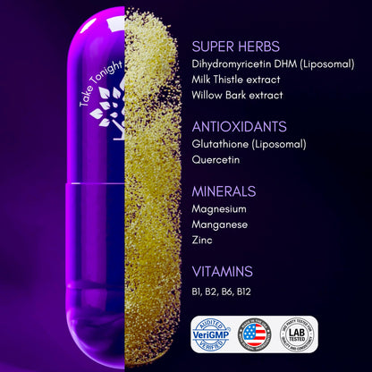Purple Tree Post-Celebration Wellness Supplement | Liposomal DHM, Glutathione & Milk Thistle for Liver Support | 60 Capsules - Calm Era