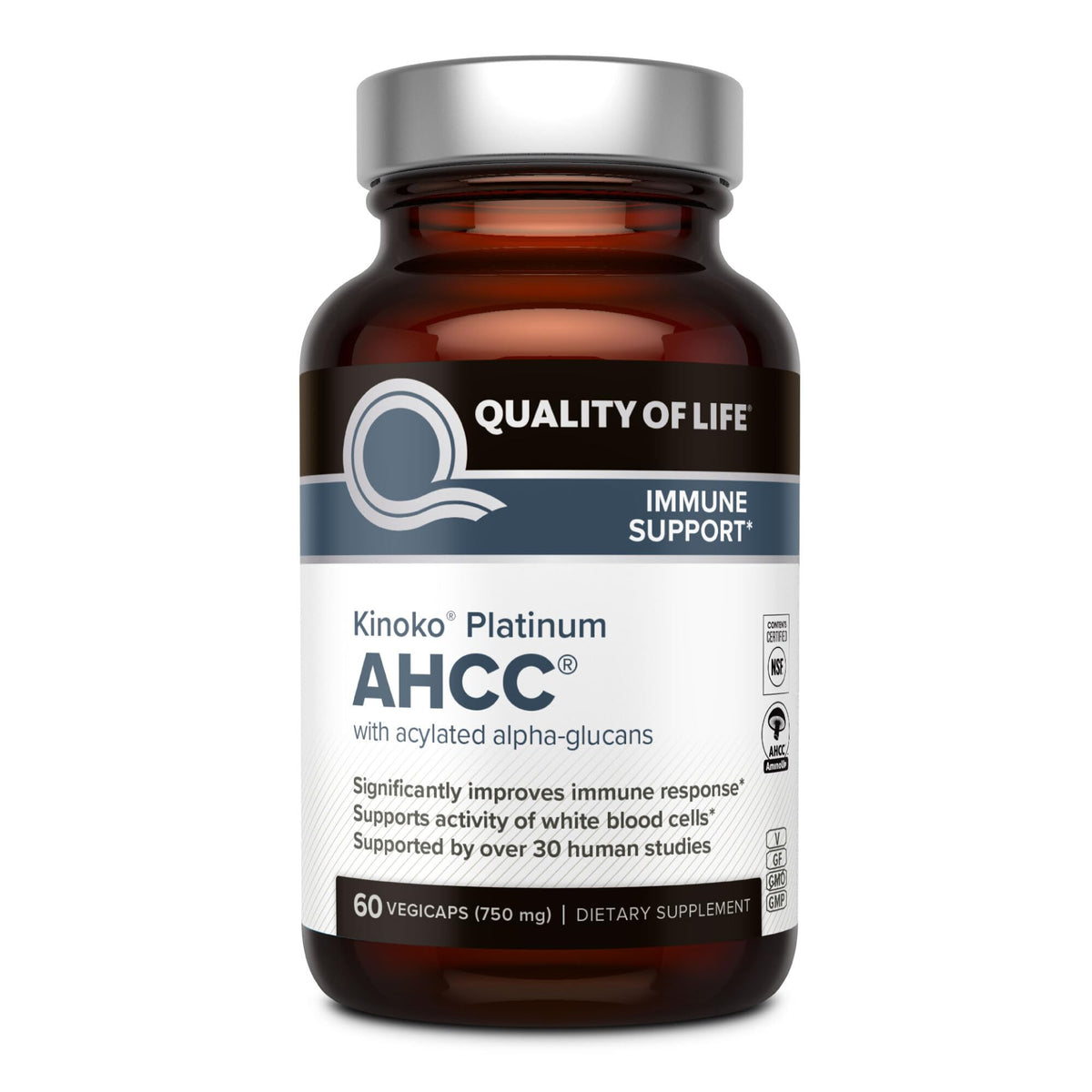 Quality of Life Kinoko Platinum AHCC 750mg – Immune Support & NK Cell Activity | 60 Veggie Capsules - Calm Era