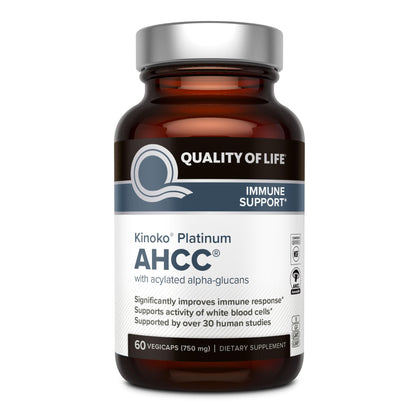 Quality of Life Kinoko Platinum AHCC 750mg – Immune Support & NK Cell Activity | 60 Veggie Capsules - Calm Era