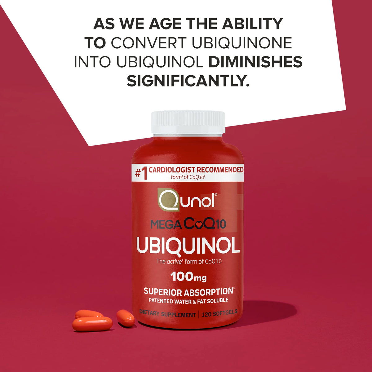 Qunol Mega Ubiquinol CoQ10 100mg – Superior Absorption, 240 Softgels (Pack of 2) - Calm Era