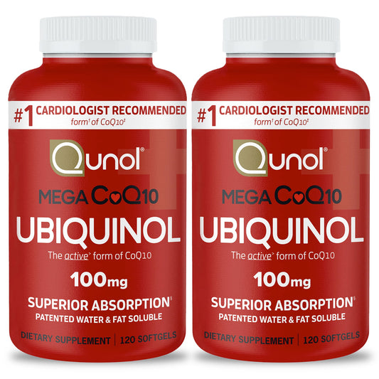 Qunol Mega Ubiquinol CoQ10 100mg – Superior Absorption, 240 Softgels (Pack of 2) - Calm Era