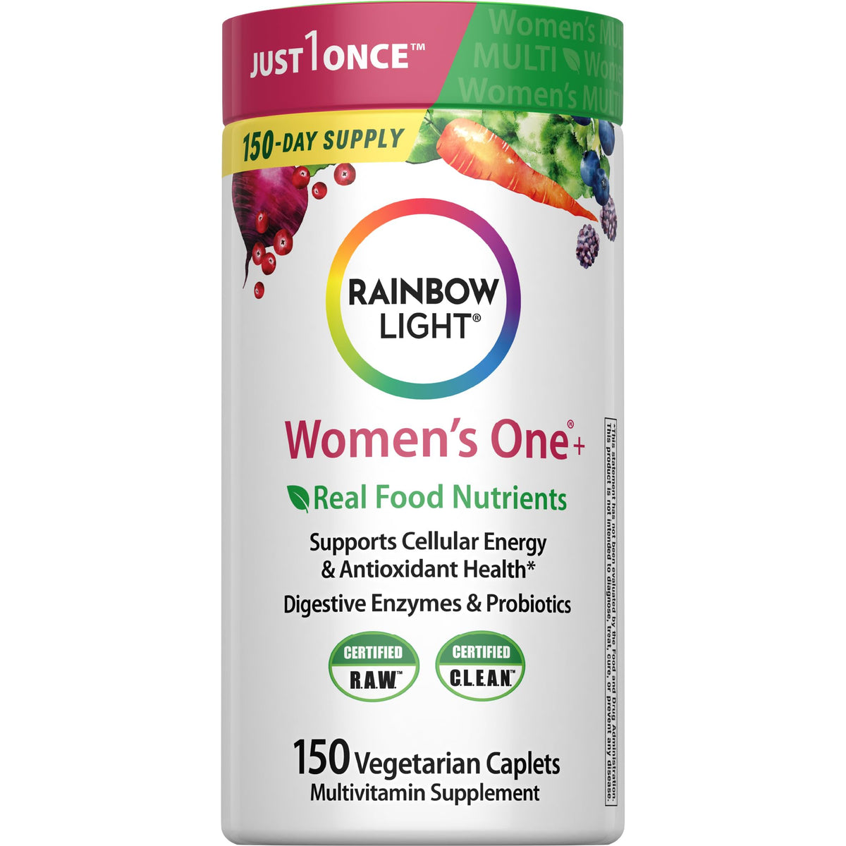 Rainbow Light Women's One Multivitamin – 150 Caplets | Energy & Immune Support - Calm Era