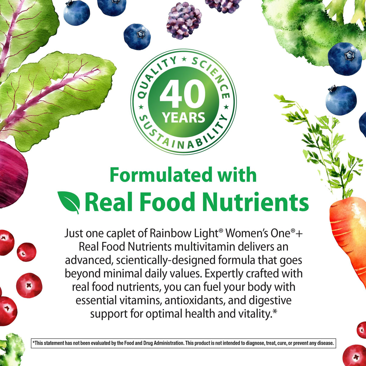 Rainbow Light Women's One Multivitamin – 150 Caplets | Energy & Immune Support - Calm Era
