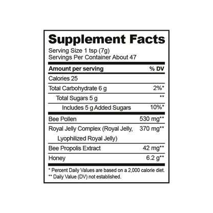 Miel Superfood de Beekeeper's Naturals – Polen de Abeja, Jalea Real y Propóleo 11.6oz
