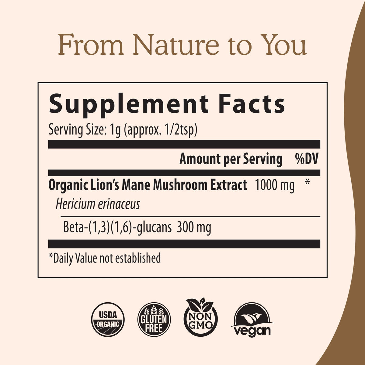 Real Mushrooms Lion's Mane Powder 150 Servings | Organic USDA Certified