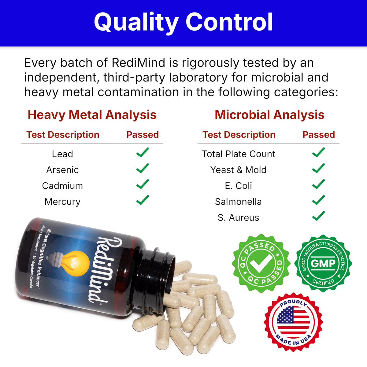 RediMind - Natural Cognitive Enhancement Capsule | Non-GMO, Vegan, Gluten-Free - Calm Era
