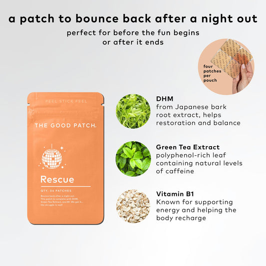 The Good Patch Parche Rescue Recovery – Apoyo para la noche con plantas (24 parches)