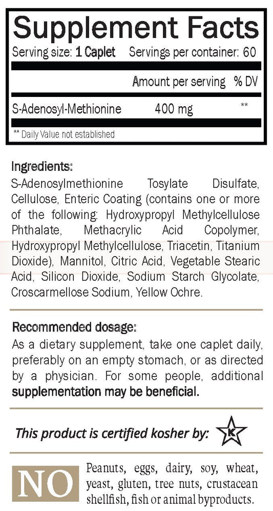 Nature's Trove SAM-e 400mg - 120 Cápsulas Entéricas para el Apoyo del Ánimo y las Articulaciones