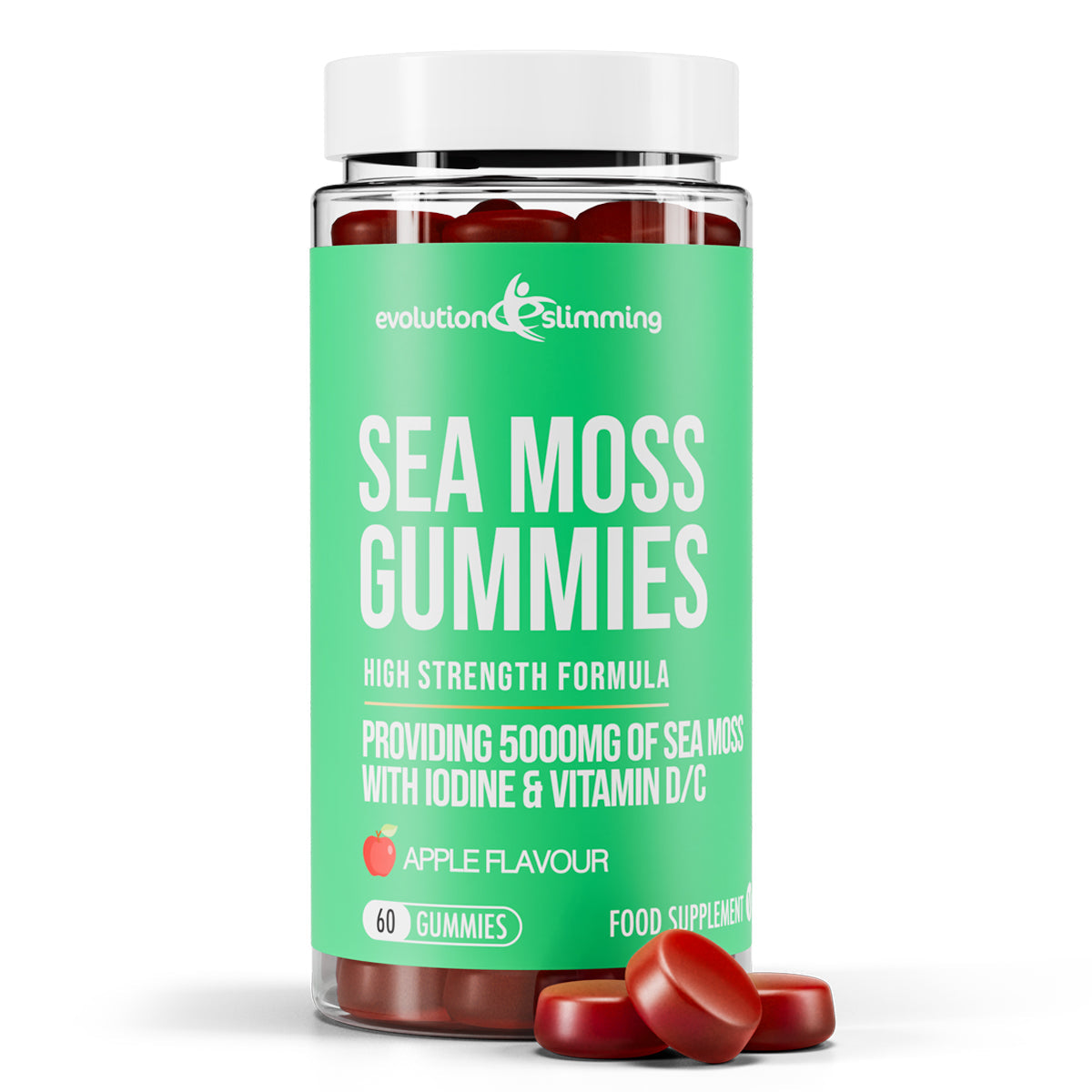 Gomitas de musgo marino con yodo, vitamina C y vitamina D - Antiinflamatorio y apoyo inmunológico