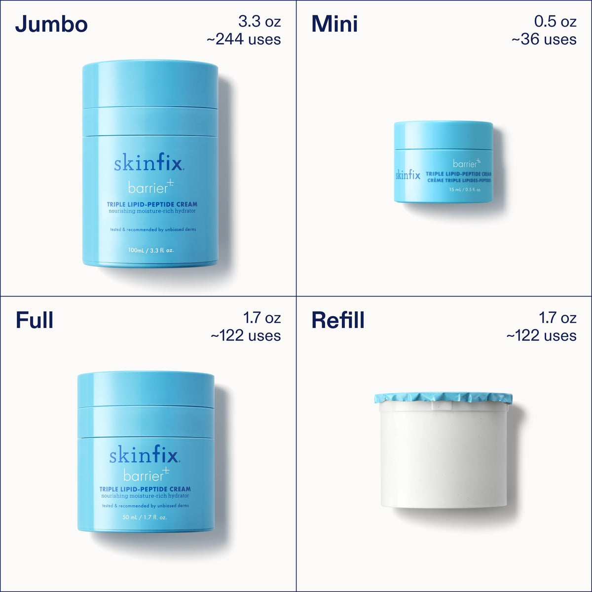 Skinfix Triple Lipid-Peptide Cream Mini — 0.5oz - Calm Era