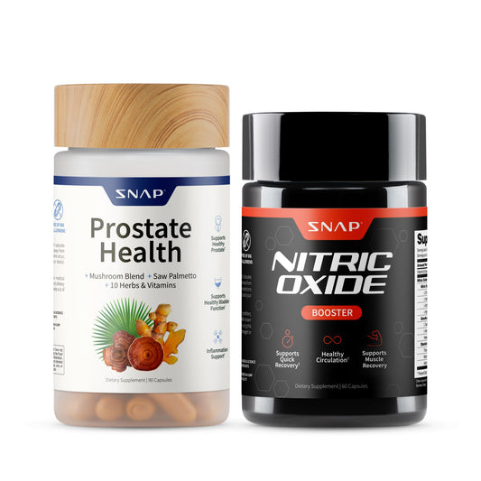 Snap Supplements Paquete para la salud de la próstata y óxido nítrico para hombres | 90 + 60 cápsulas vegetarianas (suministro para 1 mes)
