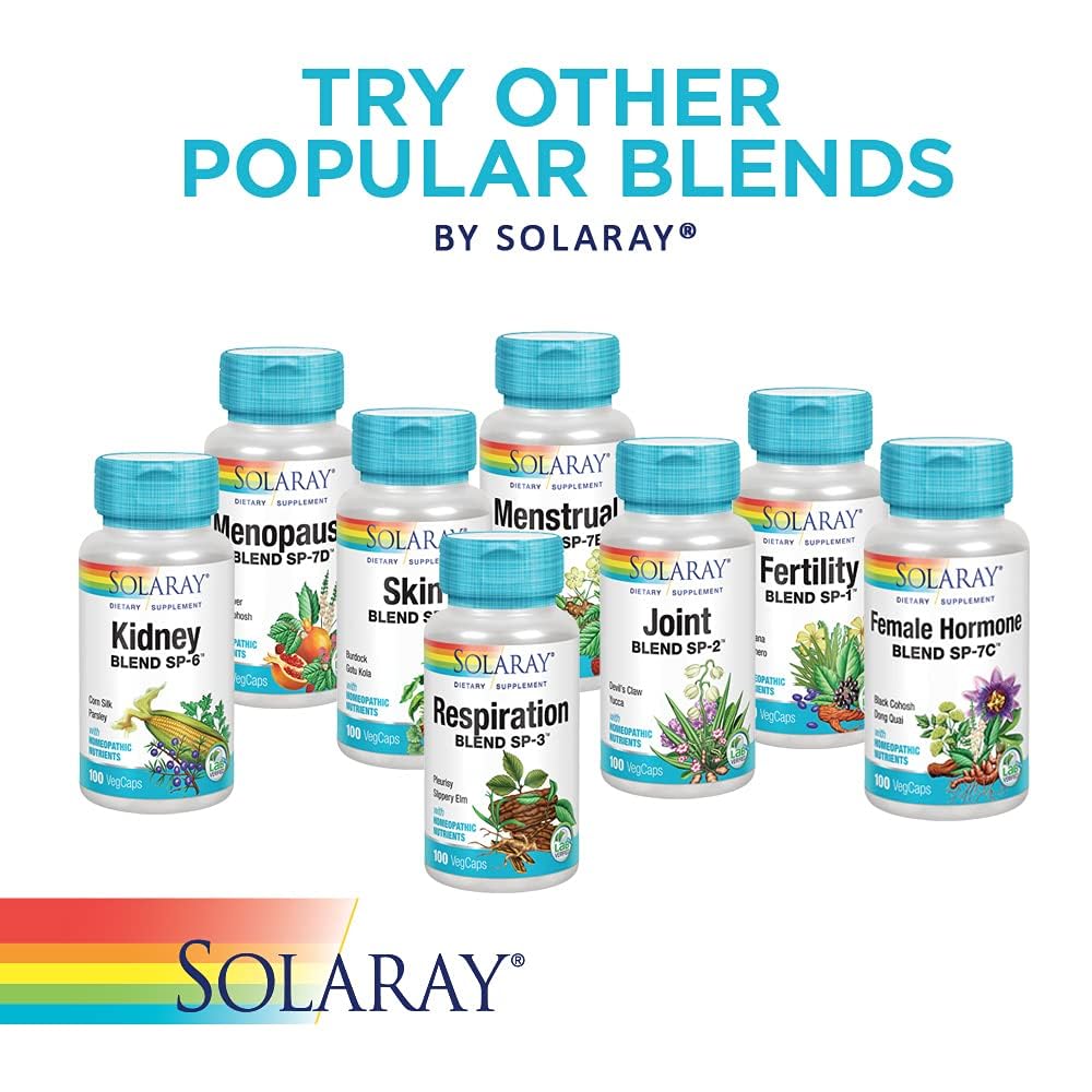 SOLARAY Sleep Blend SP-17 | Apoyo Herbal para Dormir, Sin OMG, Vegano | 100 Cápsulas Vegetales