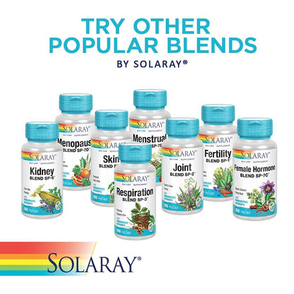 SOLARAY Sleep Blend SP-17 | Apoyo Herbal para Dormir, Sin OMG, Vegano | 100 Cápsulas Vegetales