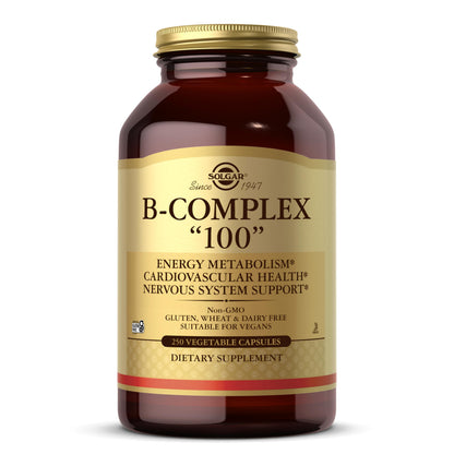 Solgar B-Complex 100 – Energy & Nervous System Support | 250 Veg Capsules - Calm Era