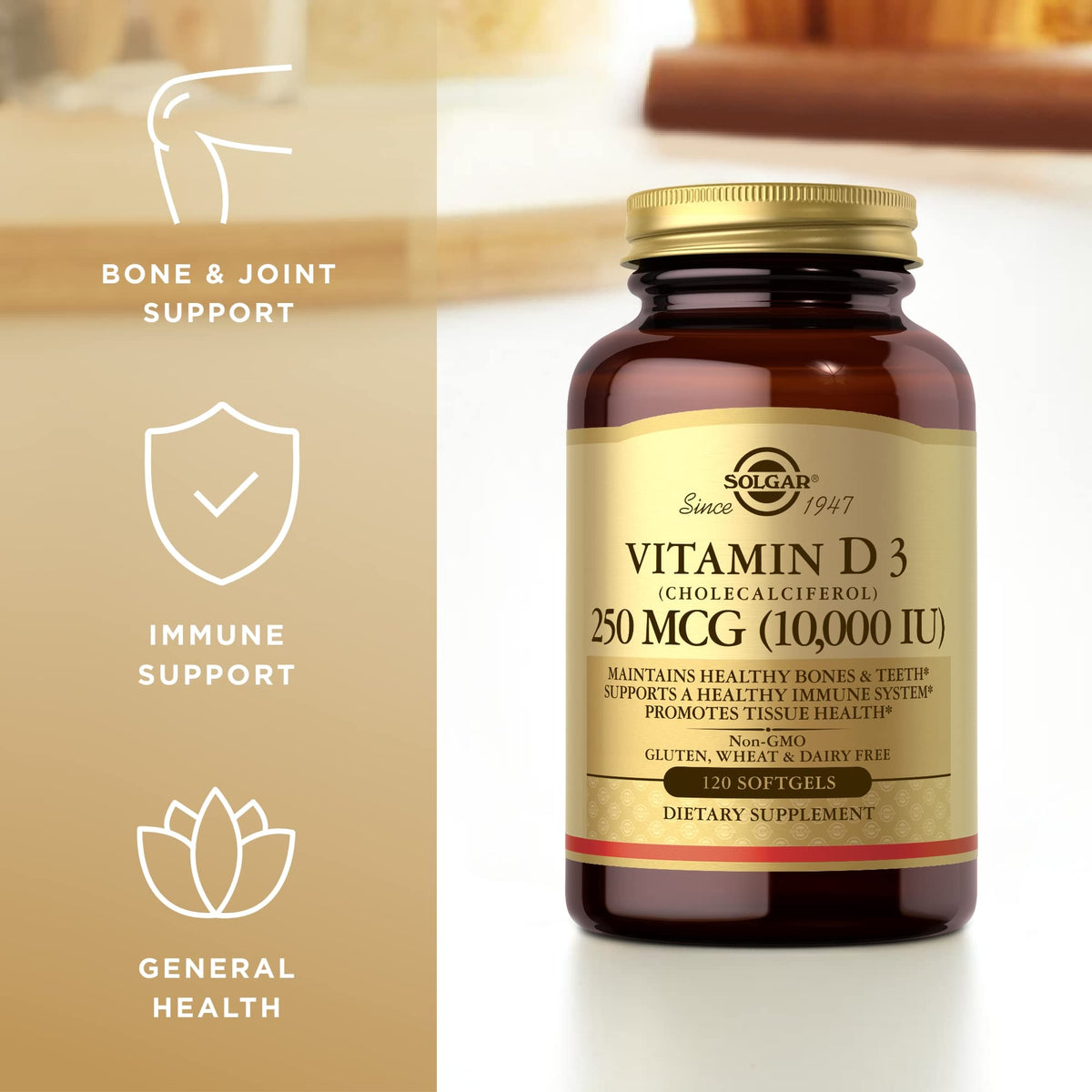 Solgar Vitamin D3 10,000 IU Softgels – 120ct 3 Pack - Calm Era