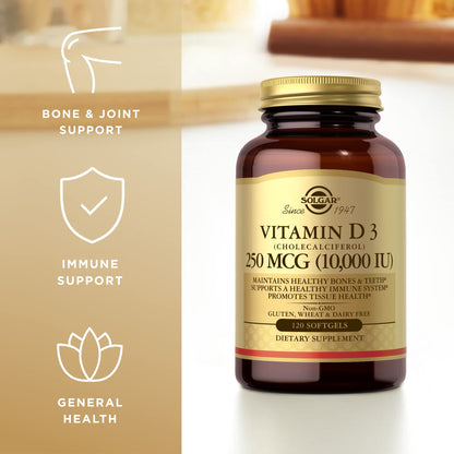 Solgar Vitamin D3 10,000 IU Softgels – 120ct 3 Pack - Calm Era