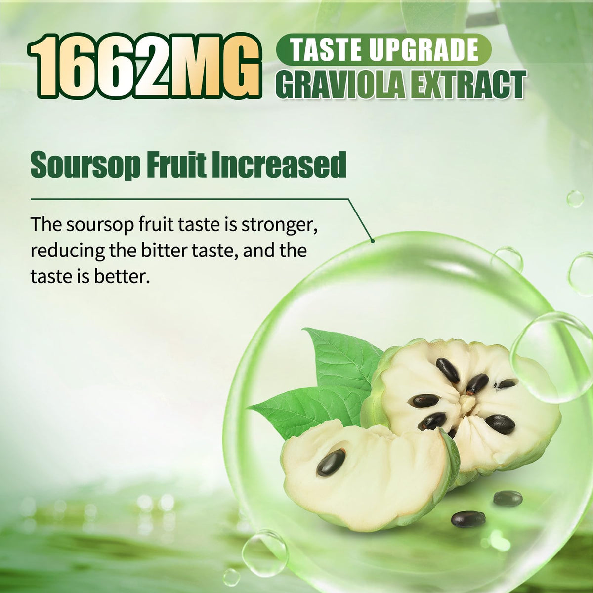 Soursop Bitters Líquido Mezcla de 15 Hierbas con Moringa y Semilla Negra 16fl oz