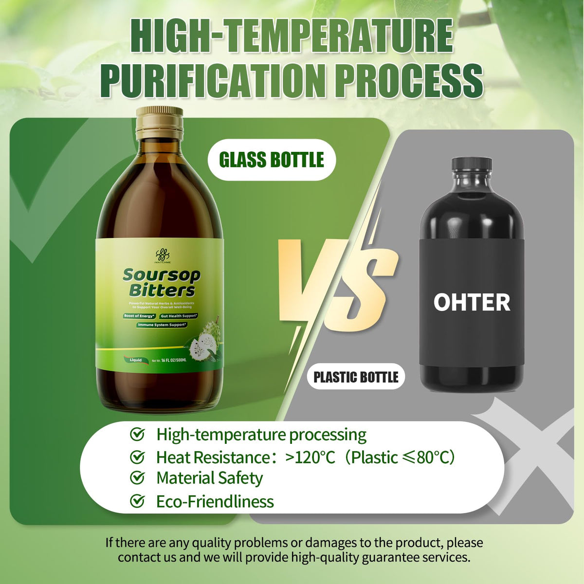 Soursop Bitters Líquido Mezcla de 15 Hierbas con Moringa y Semilla Negra 16fl oz