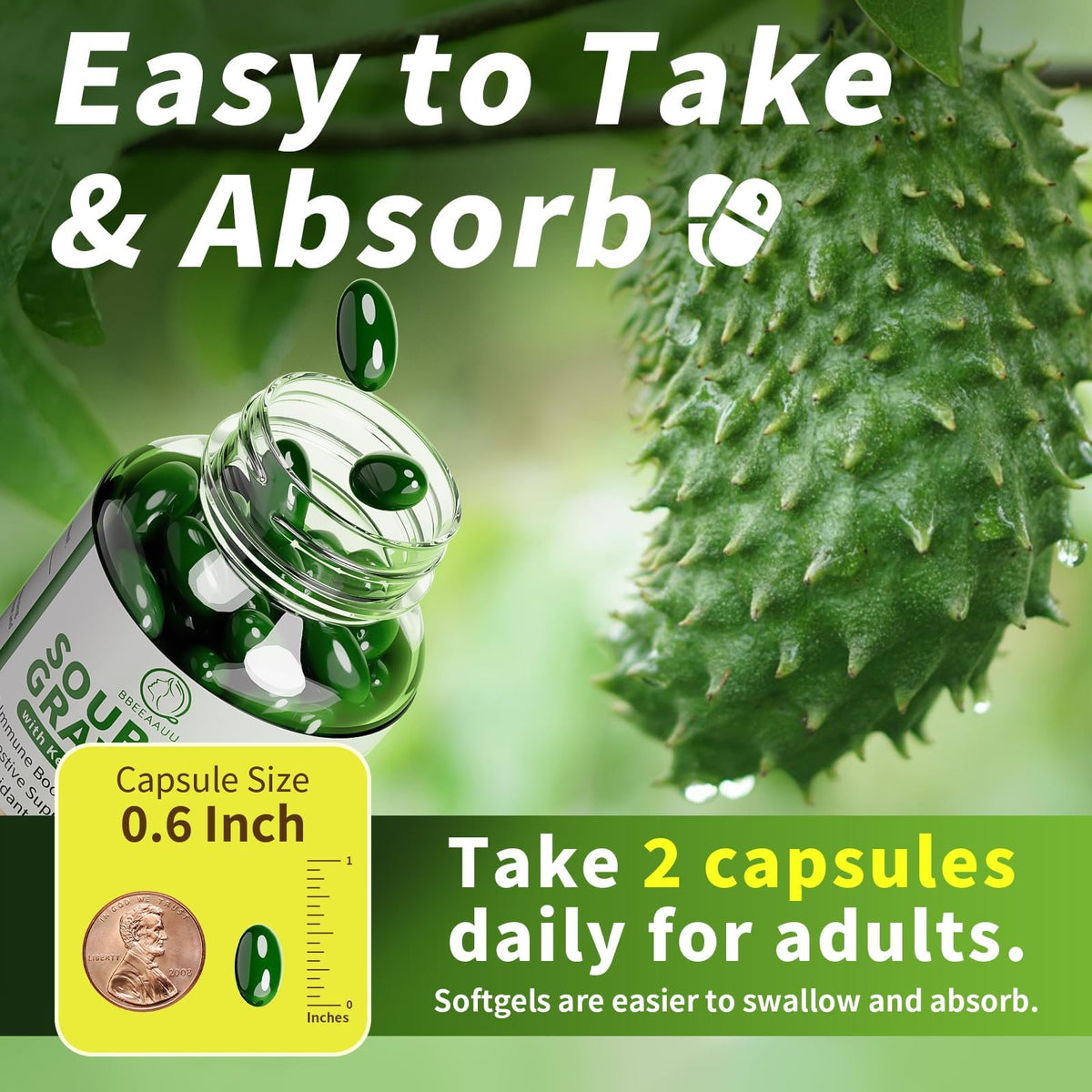 Soursop Graviola Capsules with Kelp & Acai — 120 Count - Calm Era