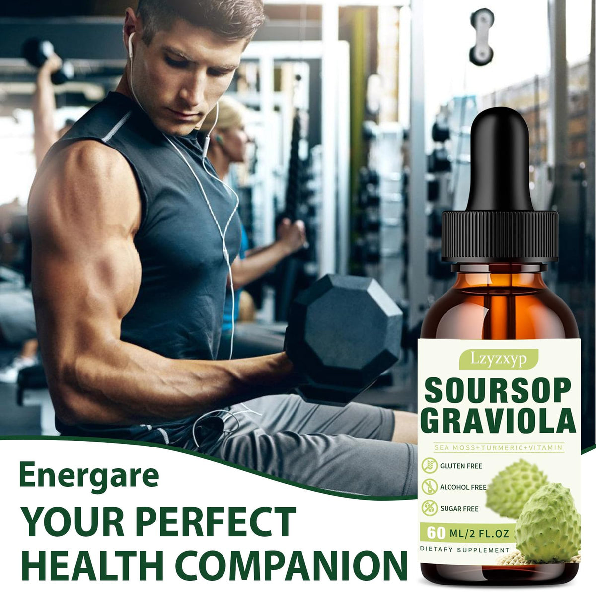 Soursop Graviola Drops 3000mg — Immune, Antioxidant & Sleep Support, 2 Pack - Calm Era