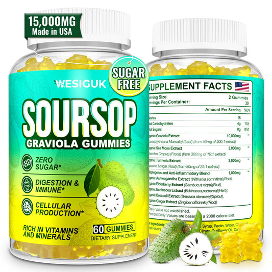 Soursop Graviola Gummies Max Strength — Sea Moss & Turmeric - Calm Era
