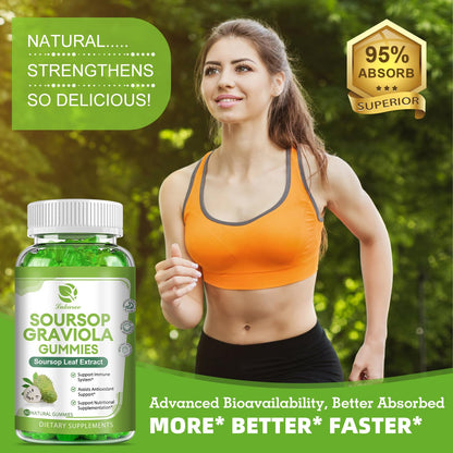 Soursop Graviola Gummies with Vitamin C & Zinc — 2 Pack, 120 Count - Calm Era