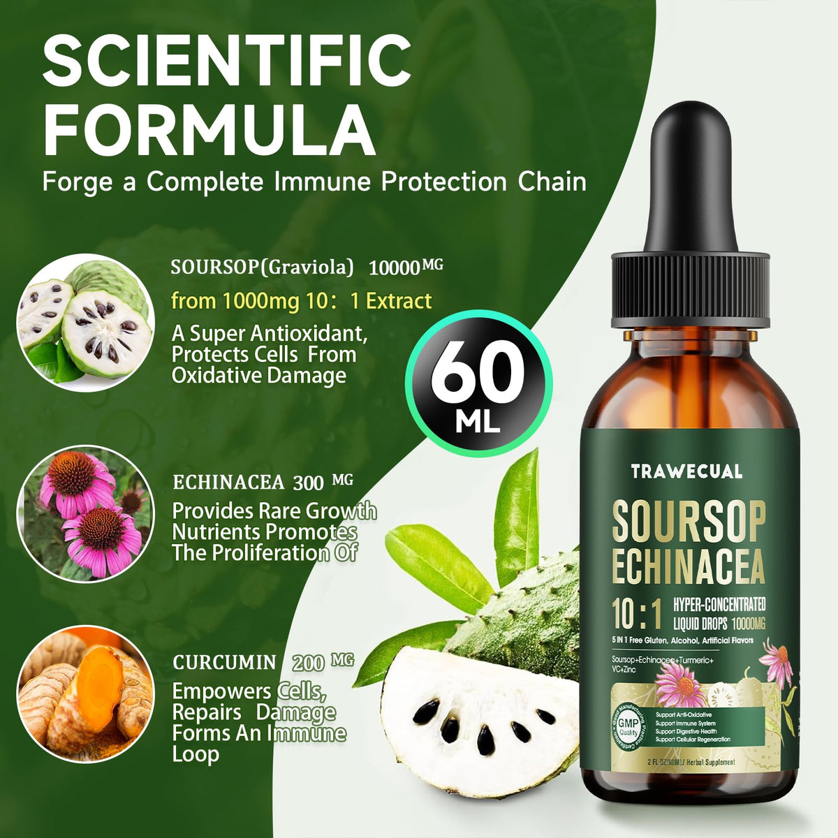 Soursop Graviola Liquid Drops 10:1 — Immune Support & Antioxidants - Calm Era