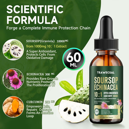 Soursop Graviola Liquid Drops 10:1 — Immune Support & Antioxidants - Calm Era
