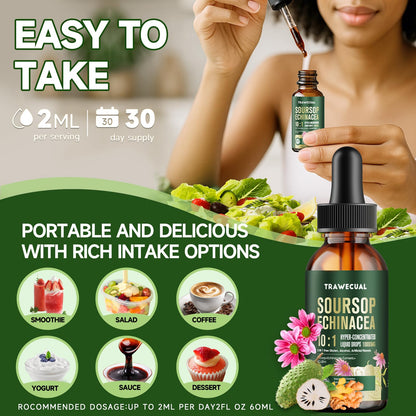 Soursop Graviola Liquid Drops 10:1 — Immune Support & Antioxidants - Calm Era