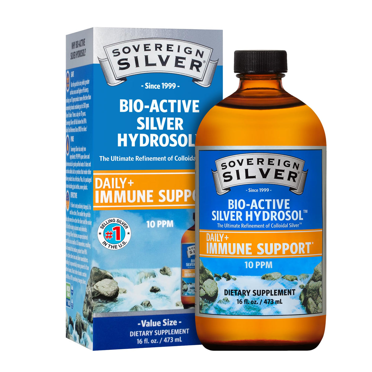 Sovereign Silver Bio-Active Silver Hydrosol 10ppm | 16oz Premium Value