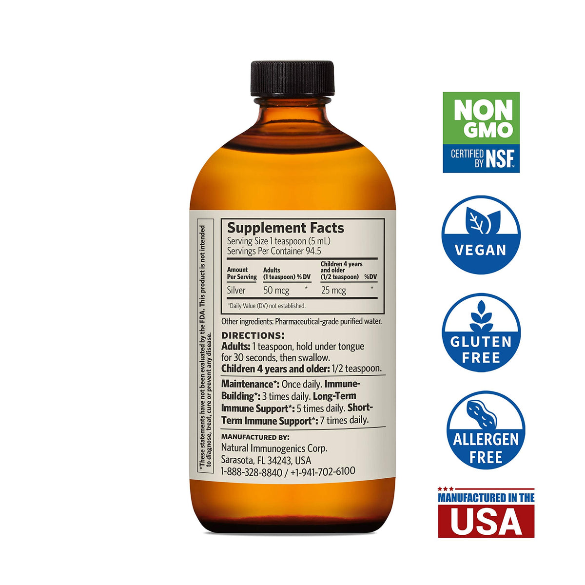 Sovereign Silver Bio-Active Silver Hydrosol 10ppm | 16oz Premium Value