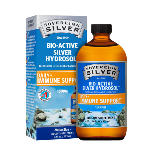 Plata Coloidal Hydrosol Sovereign Silver 10ppm | 473ml Vidrio Ámbar