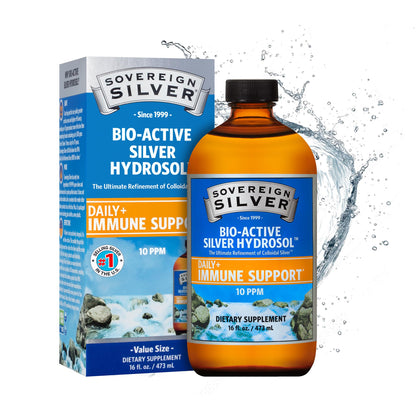 Sovereign Silver Colloidal Silver Hydrosol 10ppm | 16fl oz Amber Glass