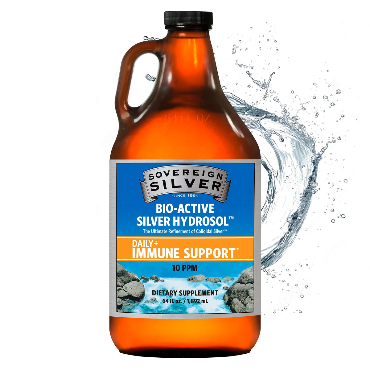 Sovereign Silver Colloidal Silver Hydrosol 10ppm | 64fl oz Value Size