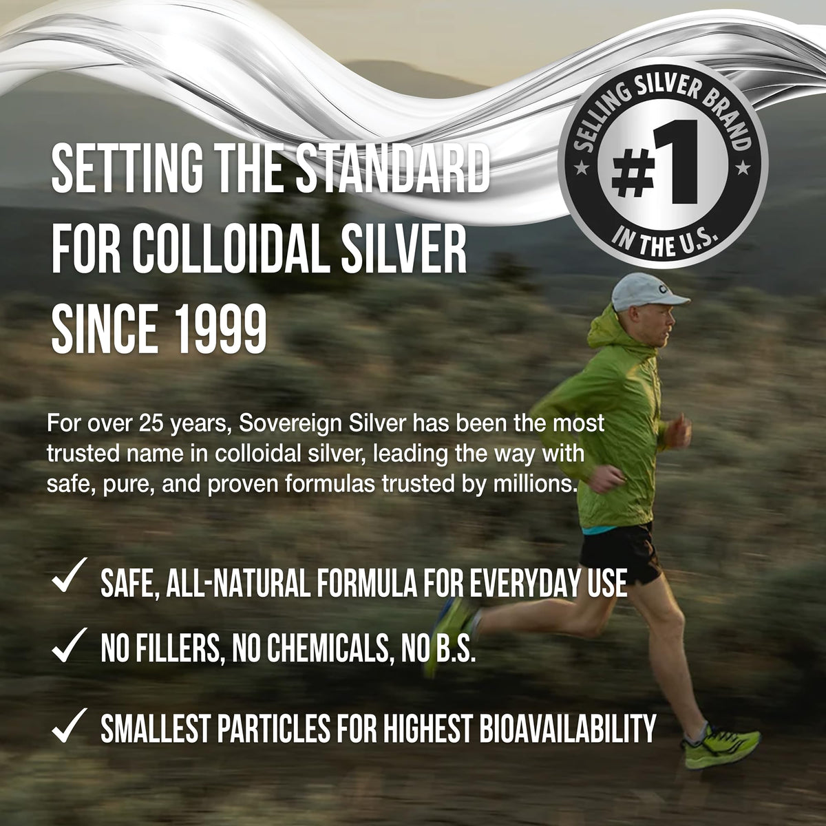 Sovereign Silver Colloidal Silver Hydrosol – 10 ppm, 32 oz
