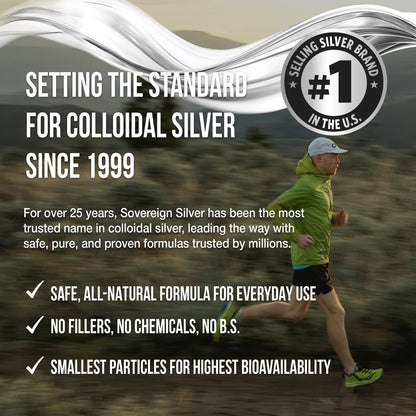 Sovereign Silver Colloidal Silver Hydrosol – 10 ppm, 32 oz