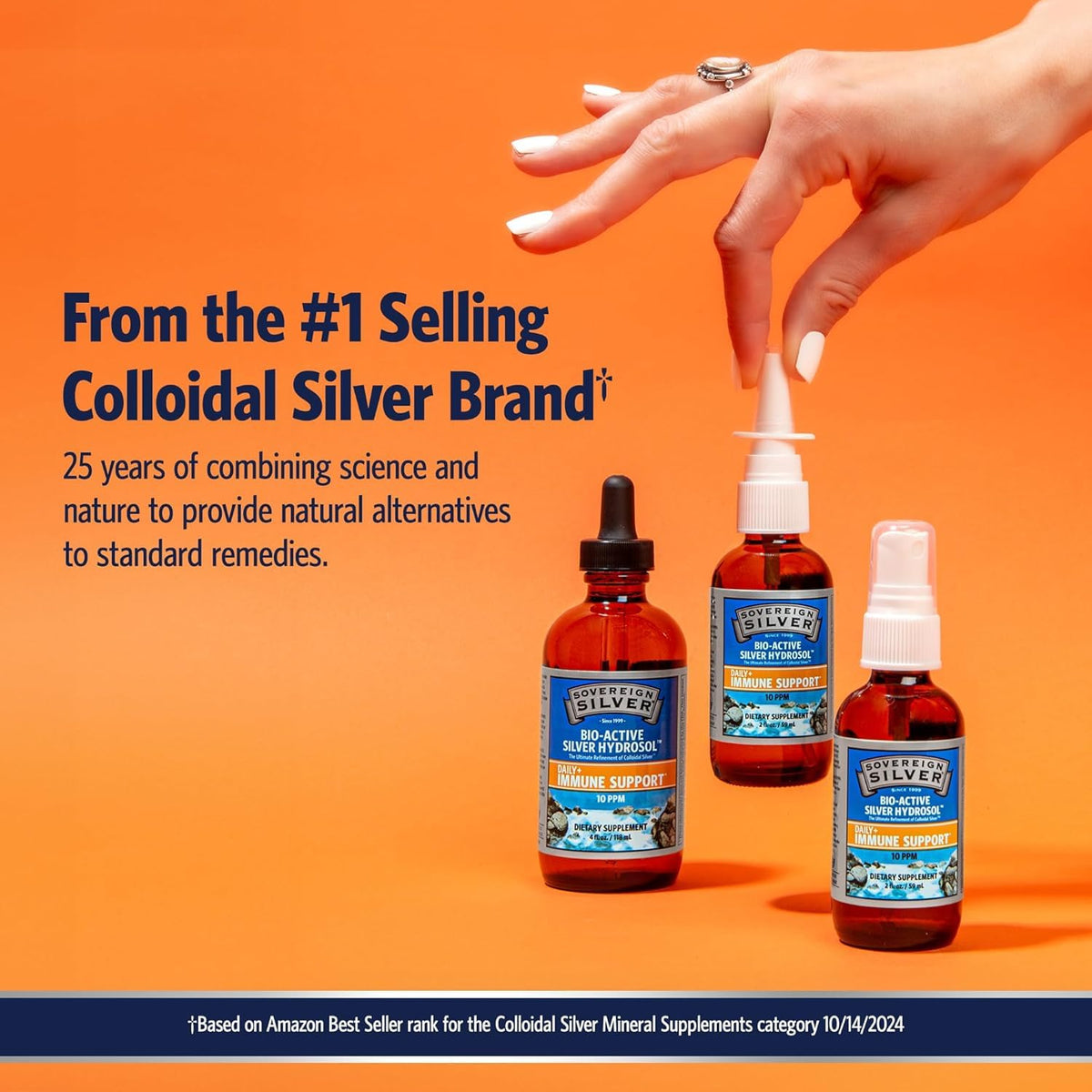 Sovereign Silver Colloidal Silver Hydrosol – 10 ppm, 32 oz
